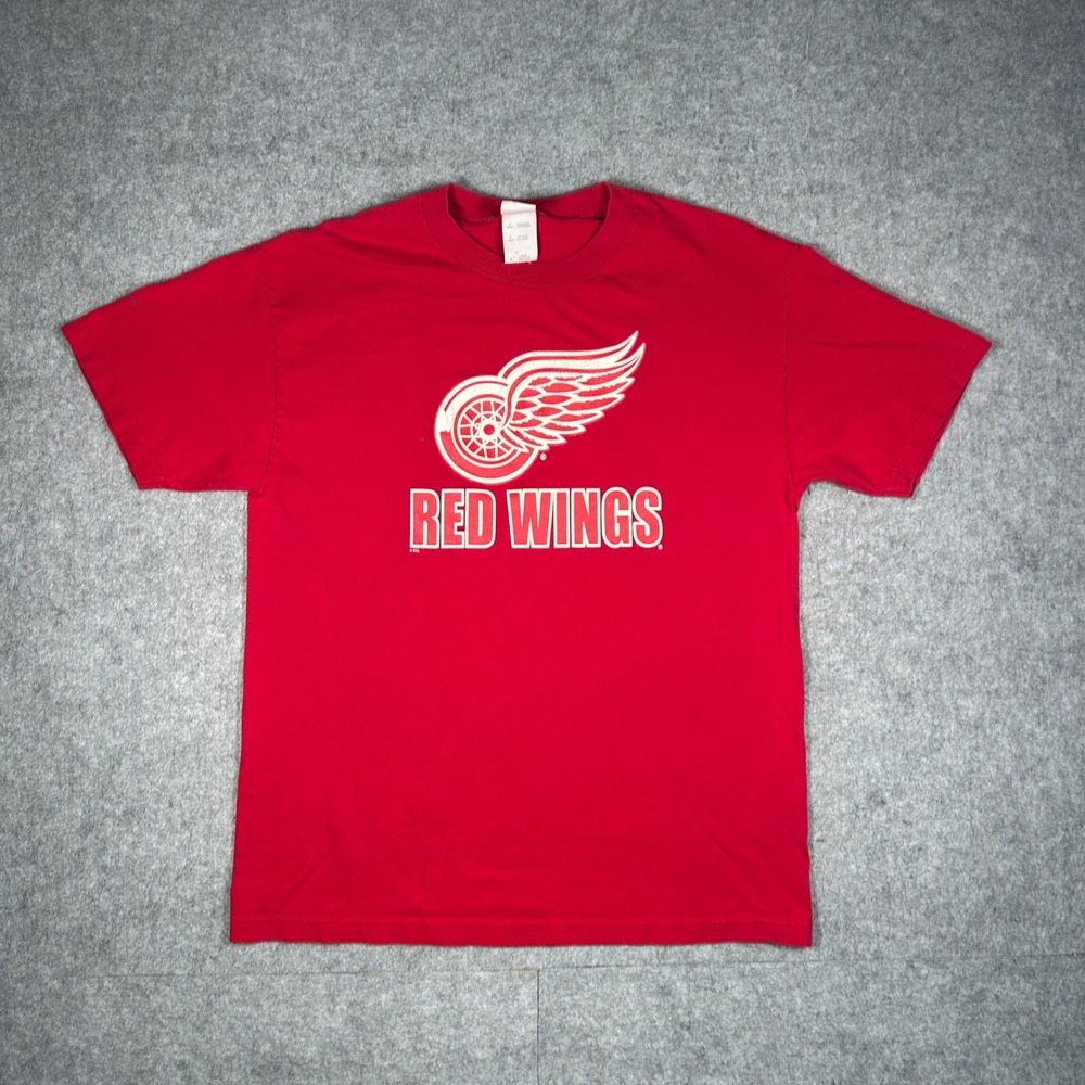 Vintage Detroit Red Wings T-Shirt Mens Large Red NHL Hockey Graphic Tee